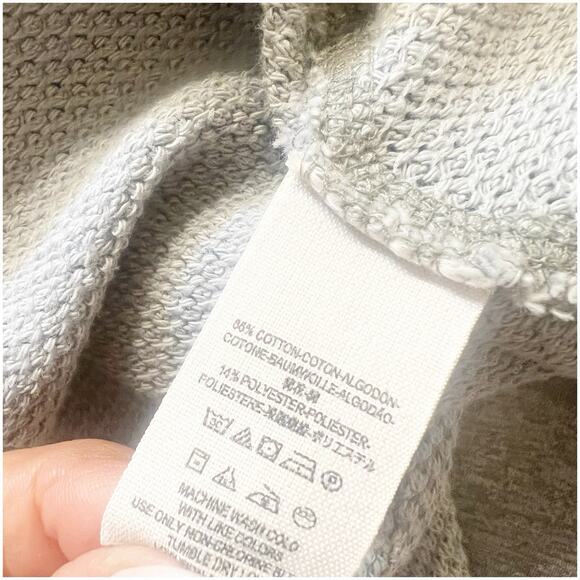 Free People Big Chill Cardigan Gray Large Waffle Knit Long Distressed - Picture 7 of 13